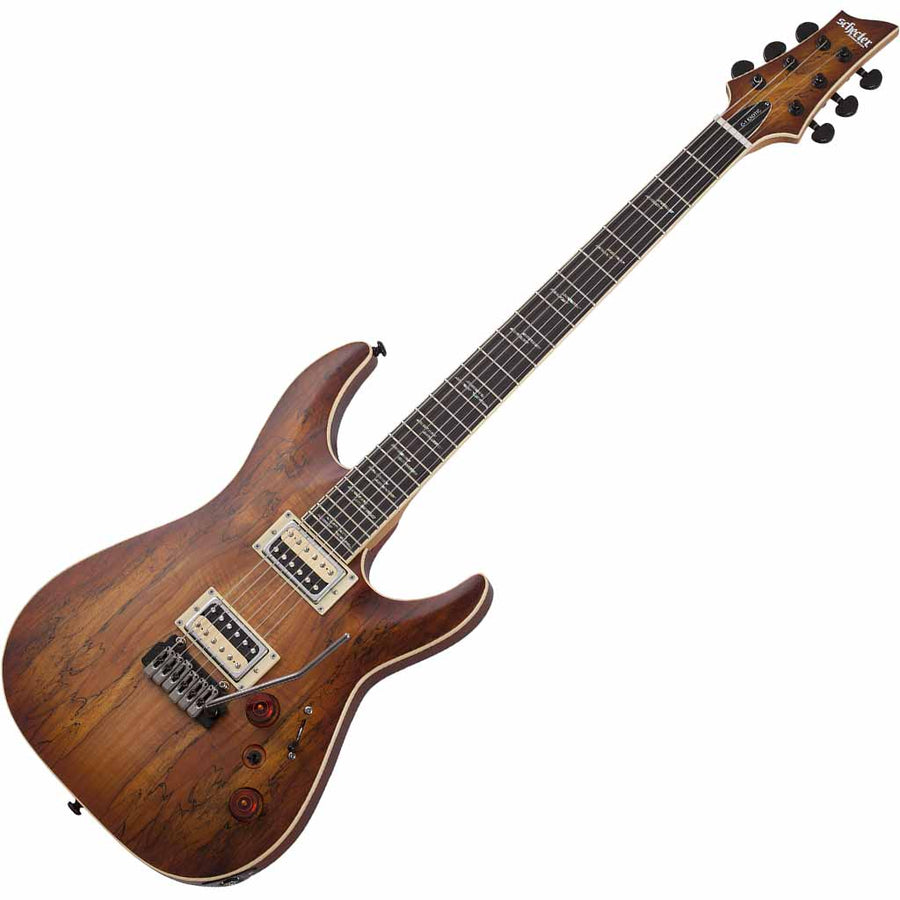 Schecter C-1 Exotic Spalted Maple Electric Guitar in Vintage Sunburst