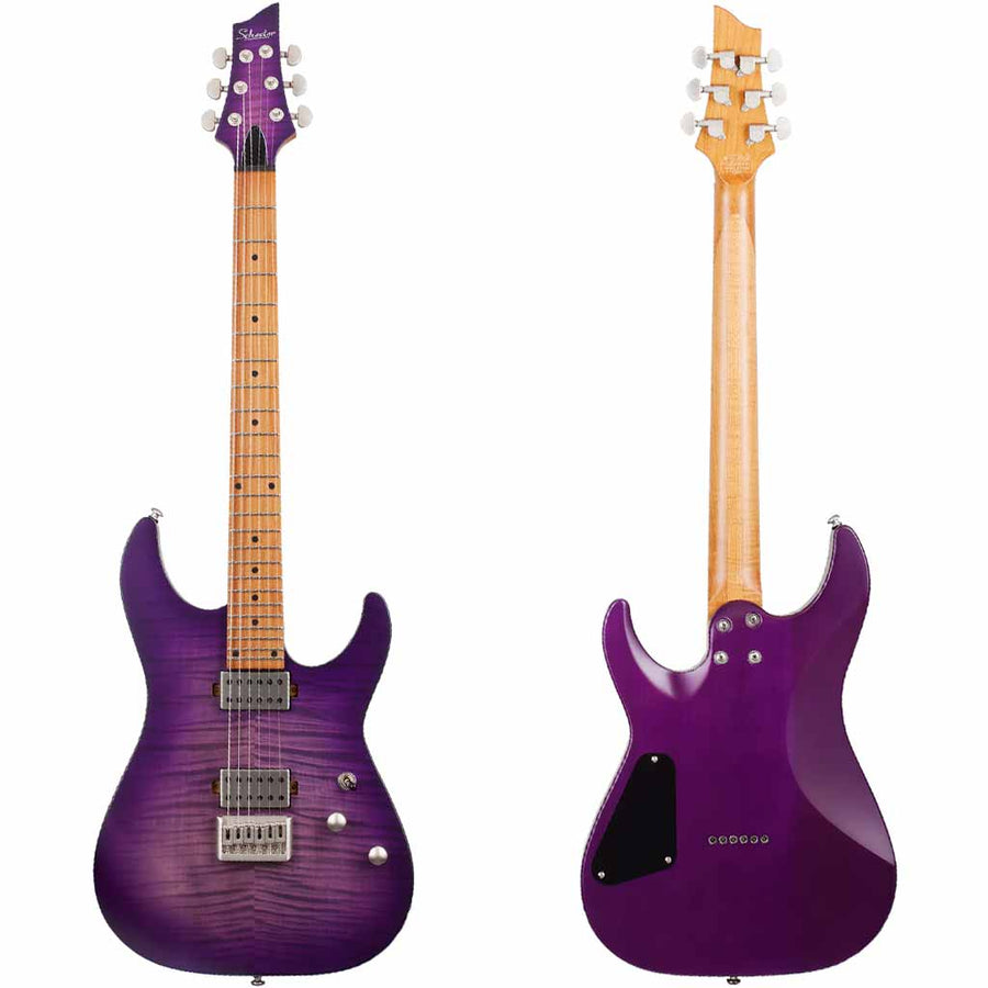 Schecter C-1 Standard Plus Electric Guitar in Transparent Purple Burst