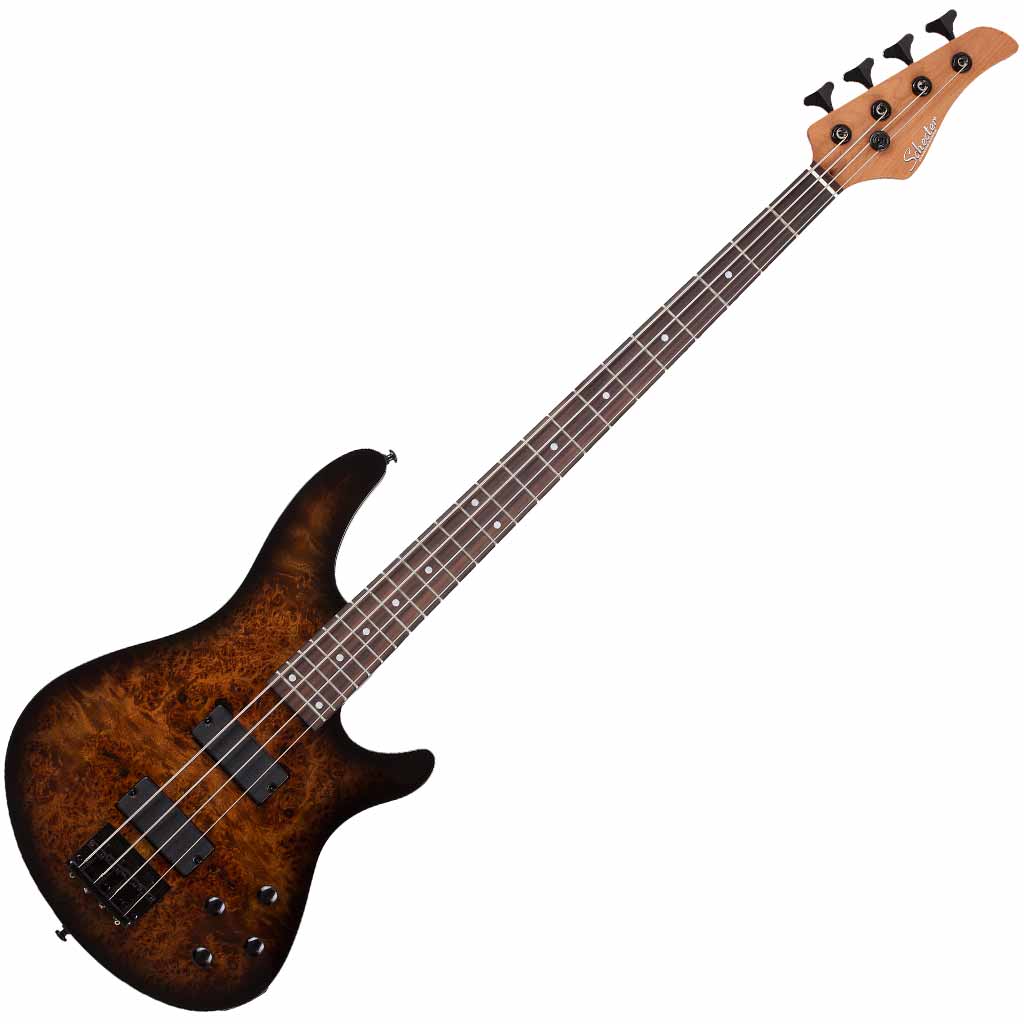Schecter C-4 Standard 4-String Bass Guitar in Tobacco Burl
