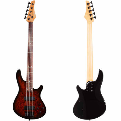 Schecter C-5 Standard 5-String Bass Guitar in Tobacco Burl