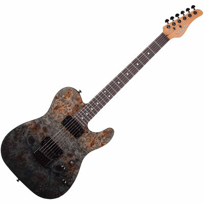 Schecter PT Standard Electric Guitar in Black Fade Burst Burl