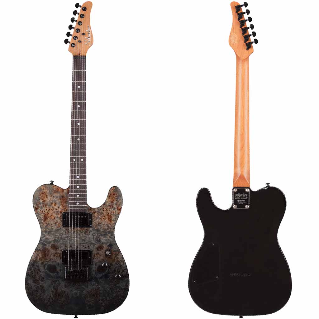 Schecter PT Standard Electric Guitar in Black Fade Burst Burl