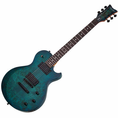Schecter Solo-II Standard Electric Guitar in Ocean Blue Burst Burl