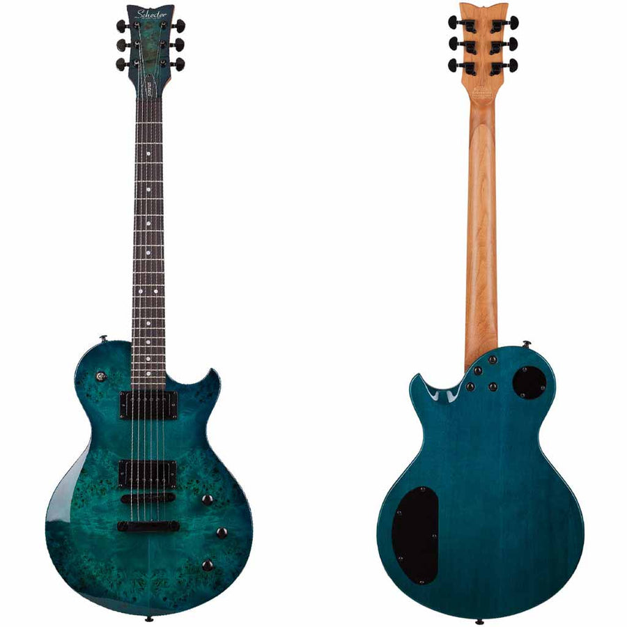 Schecter Solo-II Standard Electric Guitar in Ocean Blue Burst Burl