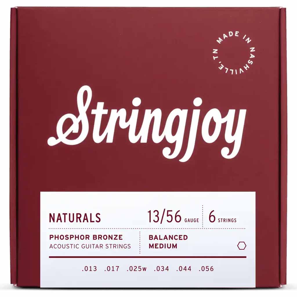 Stringjoy Naturals 13-56 Medium Gauge Phosphor Bronze Acoustic Guitar Strings