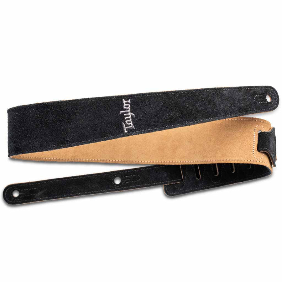 Taylor Embroidered Suede Guitar Strap Chocolate Brown