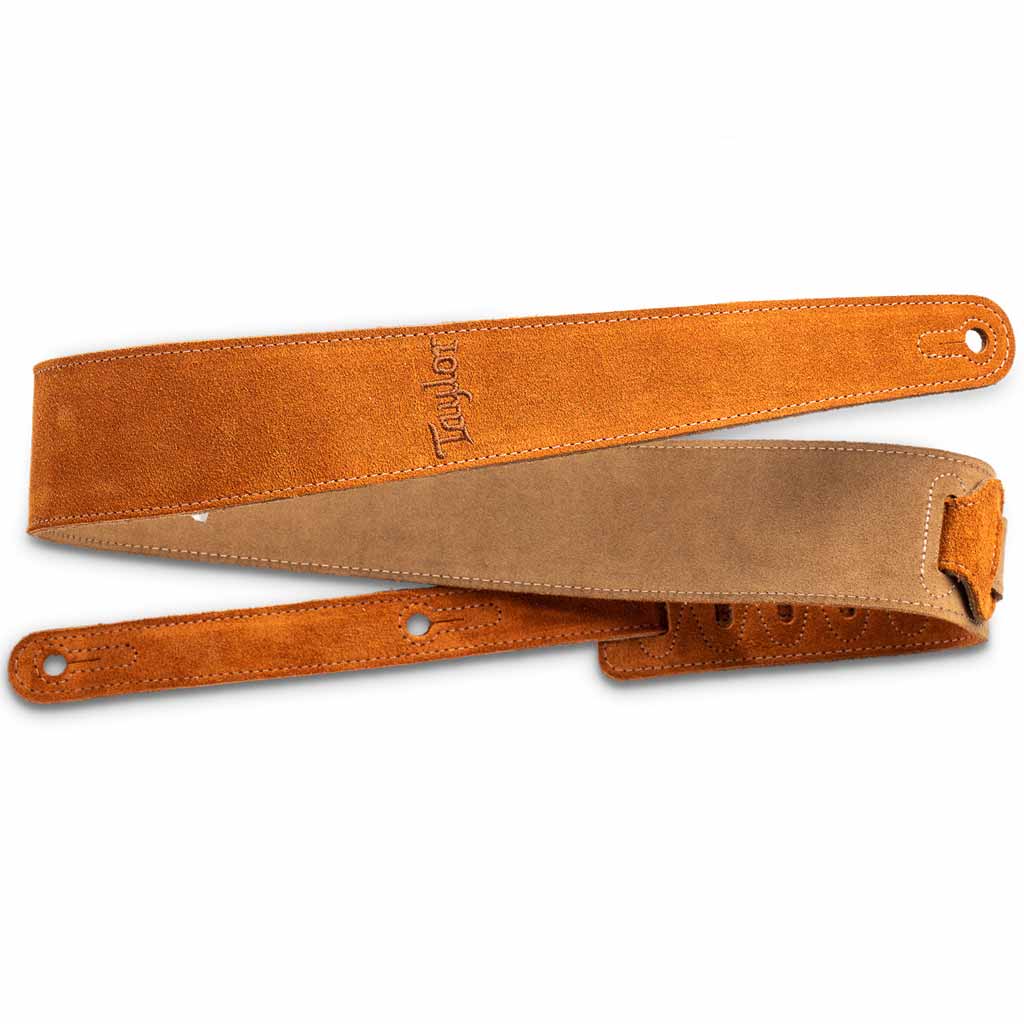 Taylor Embroidered Suede Guitar Strap Honey