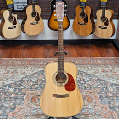 Used Cort Earth 70 Acoustic Guitar Cort Acoustic Guitar This vintage style  acoustic guitar features a solid spruce top with mahogany back and sides,  as well as an open pore finish, which