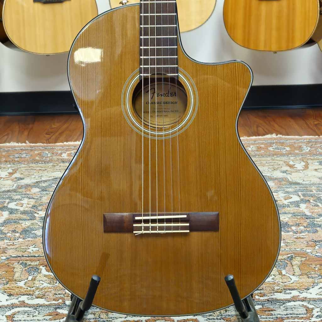 Used Fender CN-140 SCE Acoustic Electric Nylon Guitar with Case