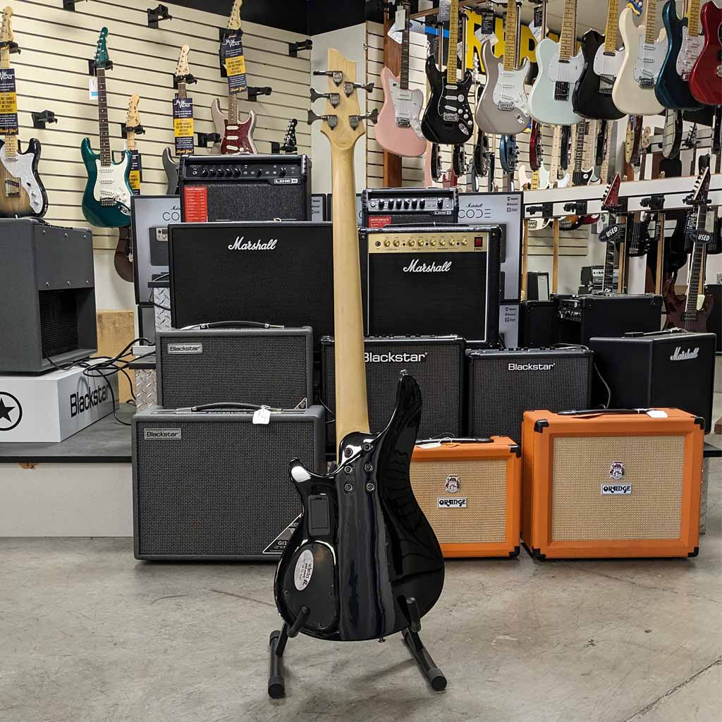 Used Schecter Omen-5 5 String Bass Guitar Full Back View