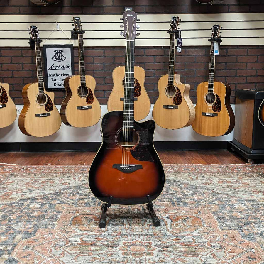 Used Yamaha A3MTBS Acoustic Electric Guitar Front Facing Full