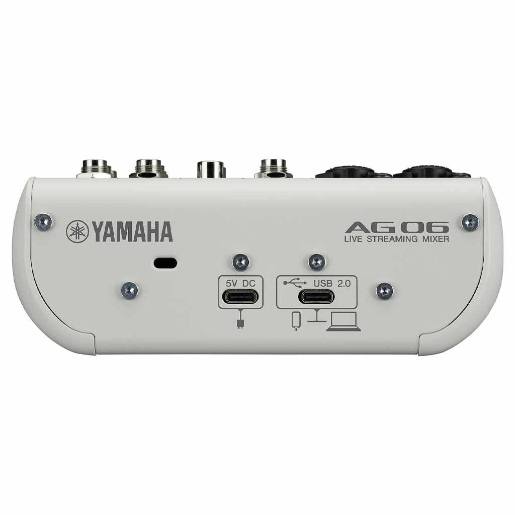 Yamaha AG06MK2 6-Channel Live Streaming Loopback Audio USB Mixer in White