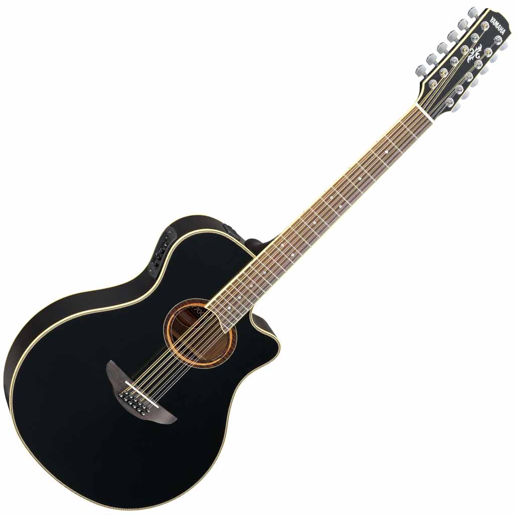Yamaha APX700II-12 Thinline 12-String Acoustic Electric Guitar in Black