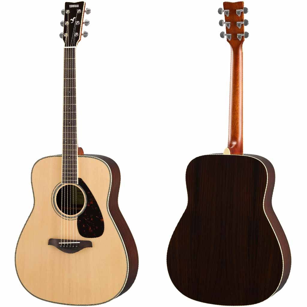 Yamaha FG830 Dreadnought Spruce and Rosewood Acoustic Guitar in Natural