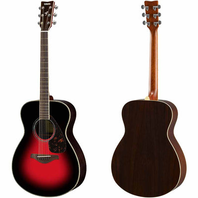 Yamaha FS830 Spruce and Rosewood Concert Acoustic Guitar in Dusk Sun Red