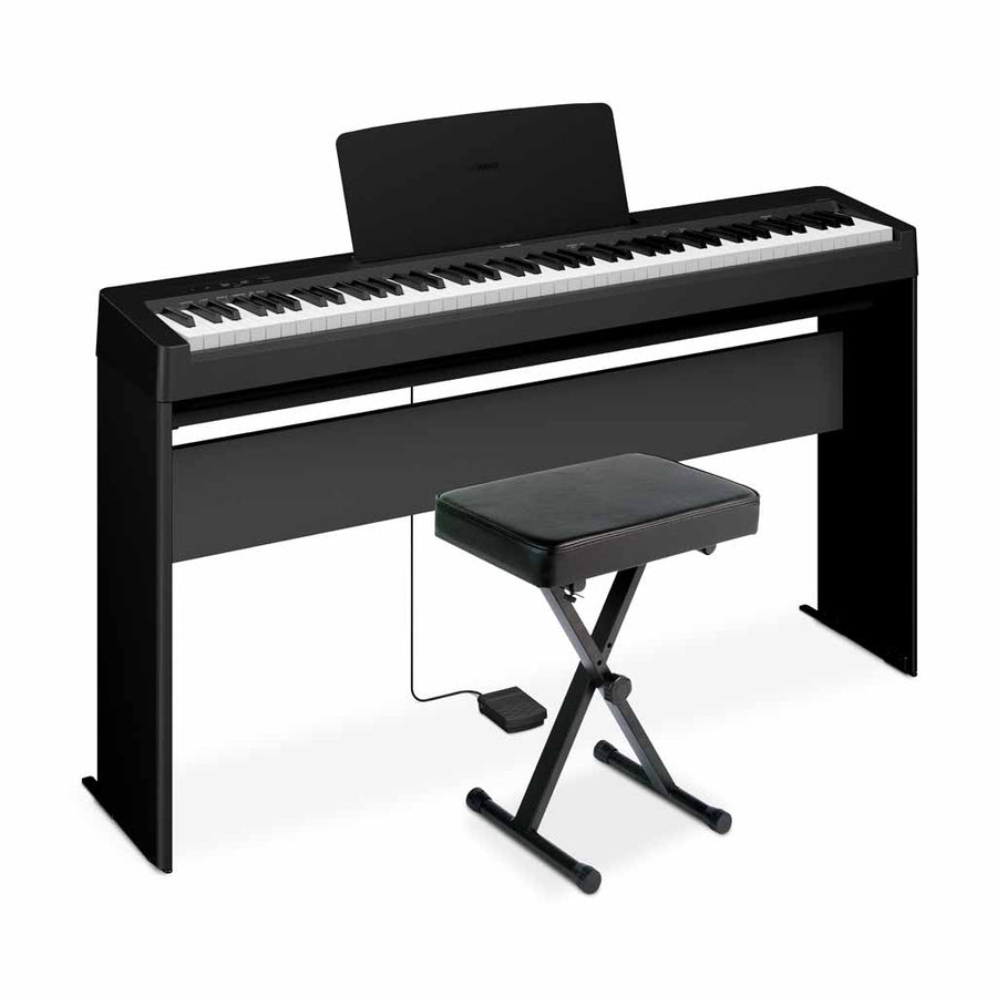 Yamaha P-143 88-Key Digital Piano Bundle with Stand and Bench