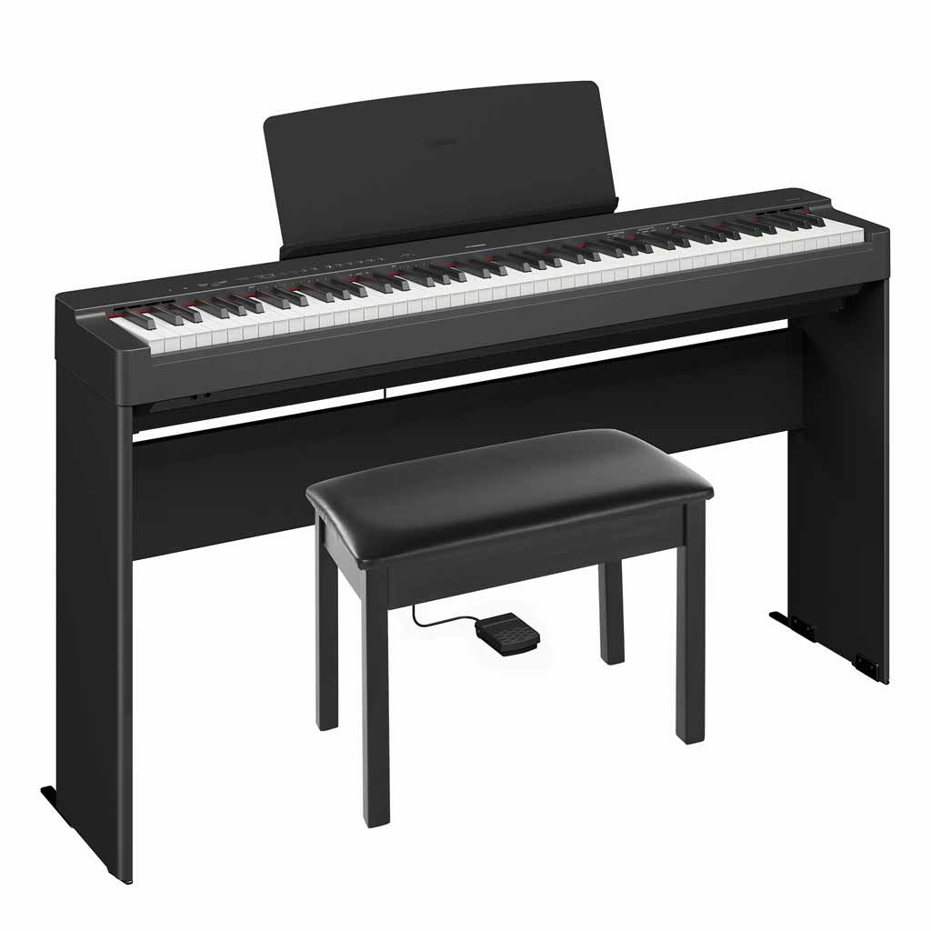 Yamaha P-225B 88-Key Digital Piano Bundle With Stand and Bench