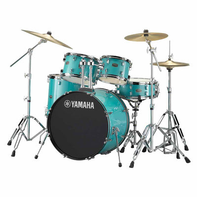 Yamaha Rydeen Acoustic Drum Set with 22" Bass Drum in Turquoise Glitter