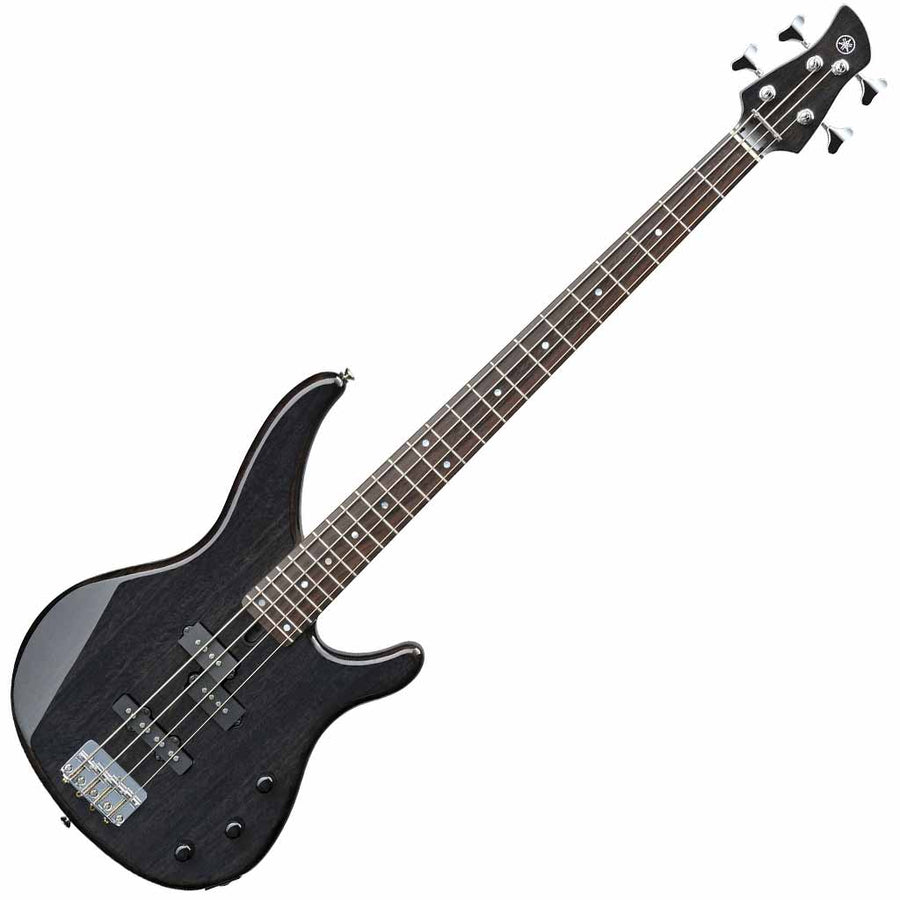 Yamaha TRBX174EW 4-String Bass Guitar with Exotic Wood Top in Translucent Black