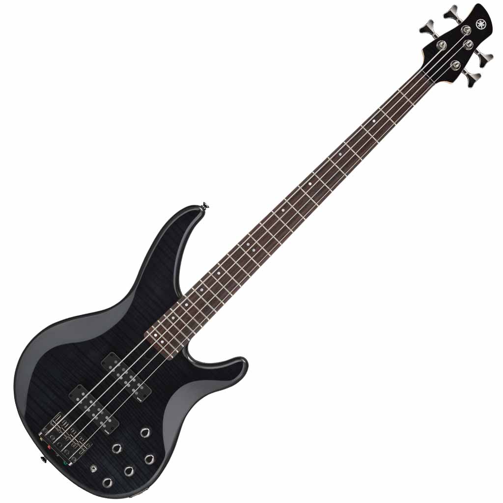 Yamaha TRBX604FM 4-String Bass Guitar with Flamed Maple Top in Translucent Black