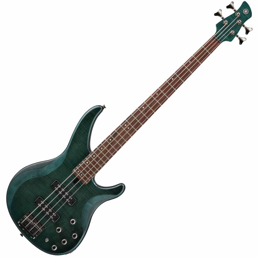 Yamaha TRBX604FM 4 String Bass Guitar with Flame Maple Top in Indigo Blue