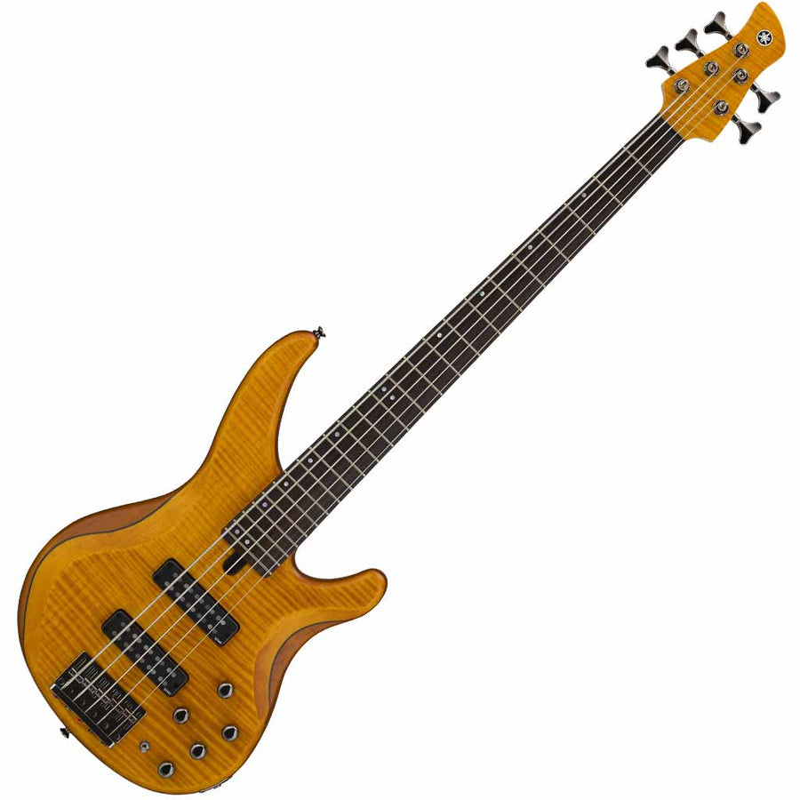 Yamaha TRBX605FM 5-String Bass Guitar with Flame Maple Top in Matte Amber