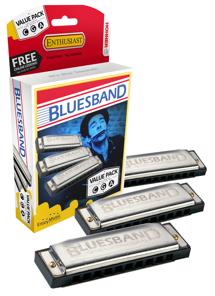 Hohner Blues Band 3 Pack Harmonicas (A, C, G)