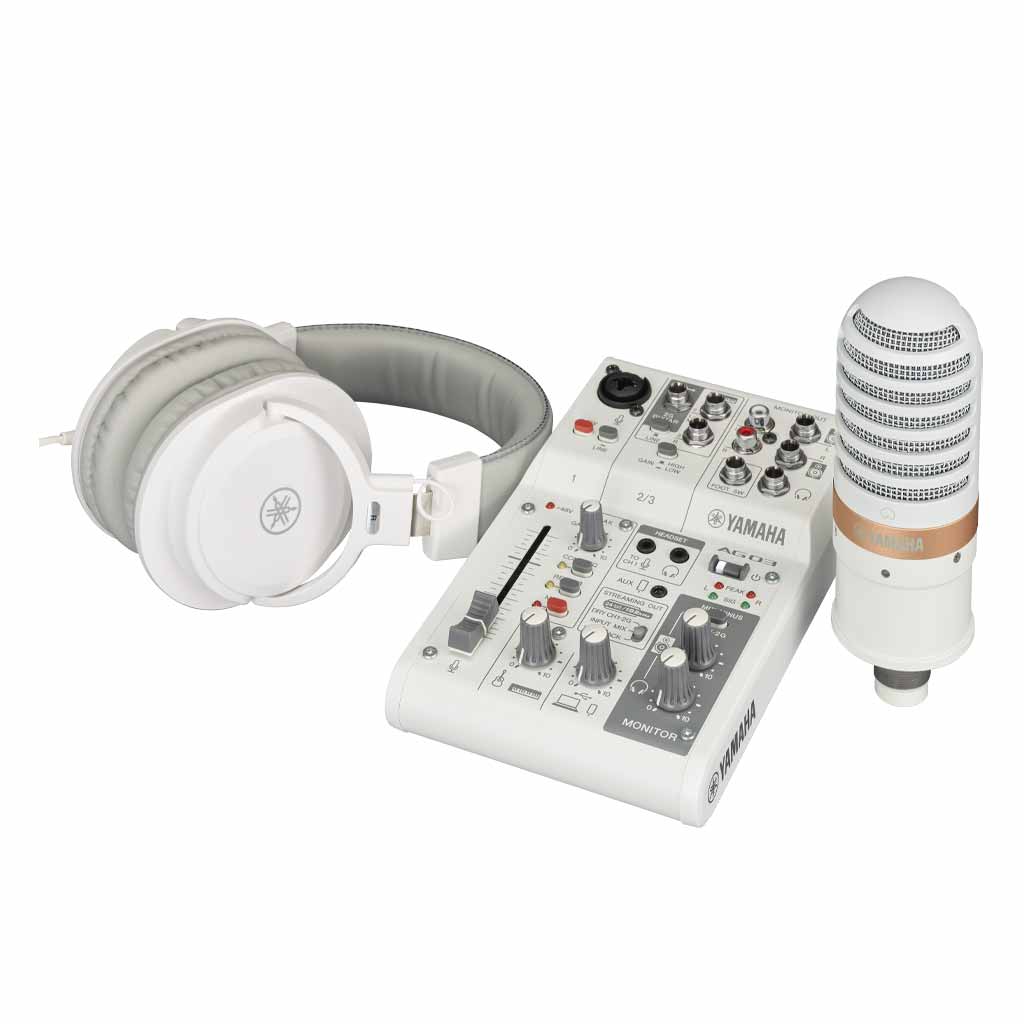 Yamaha AG03MK2 USB Loopback Live Streaming Kit in White