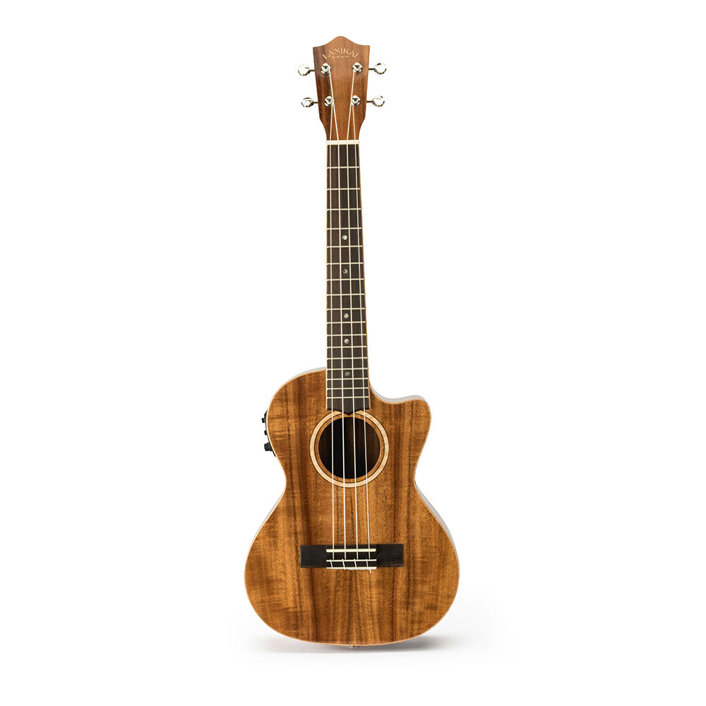 Lanikai Solid Acacia Tenor Ukulele w/ Electronics and Hard Case