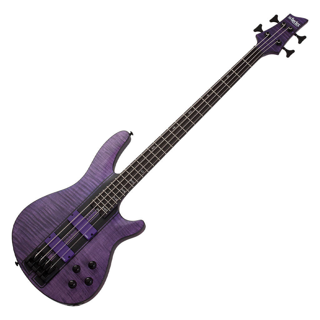 Schecter C-4 GT 4-String Bass Guitar in Satin Trans Purple