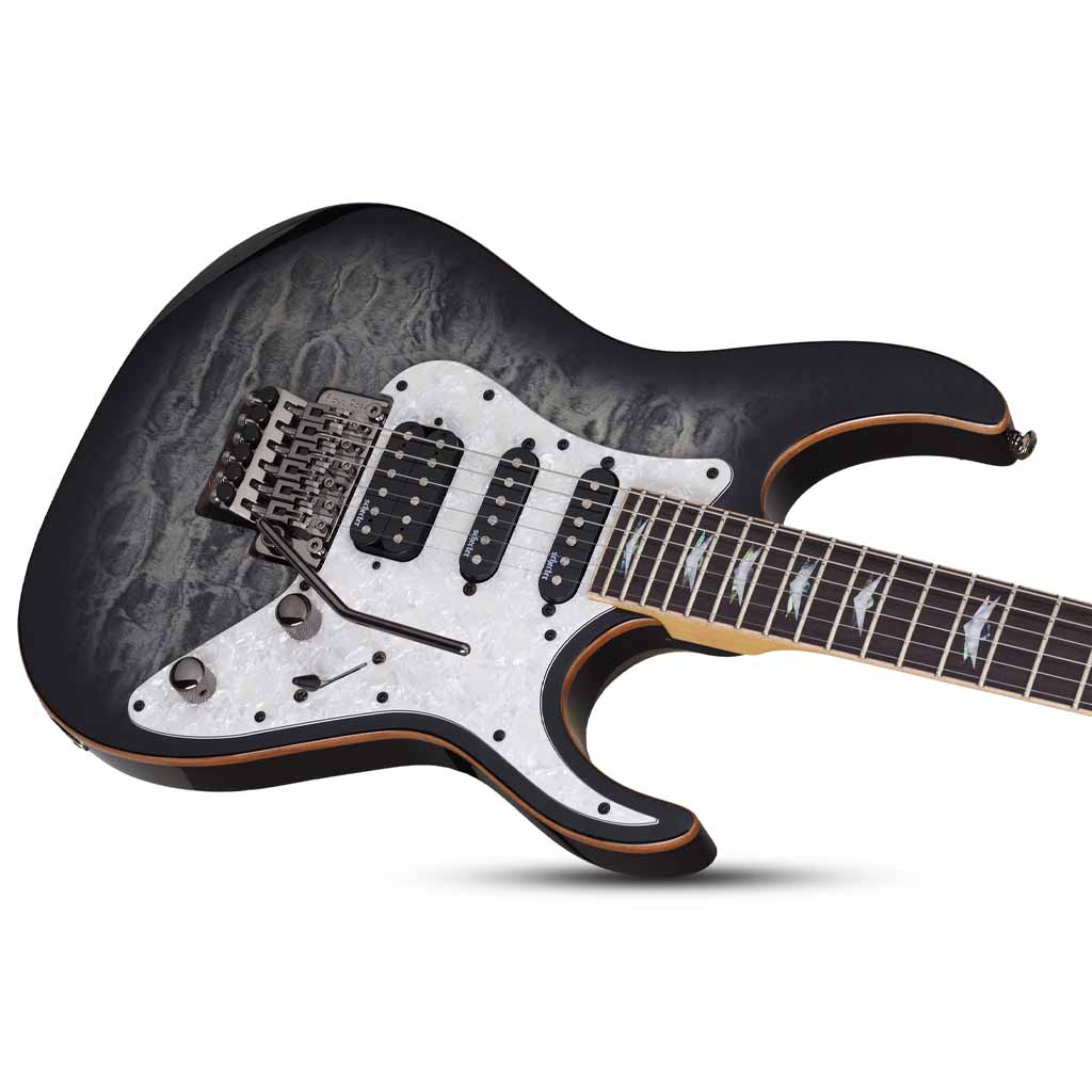 Schecter Banshee 6 FR Extreme Electric Guitar w/Floyd Rose - Charcoal Burst  Schecter Guitar Research Electric Guitar Attractive, loud, and aggressive,  the Schecter Banshee 6 Extreme FR comes fully loaded and ready