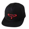 Paul Reed Smith Flat Bill Baseball Hat with Bird Logo in Black and Red