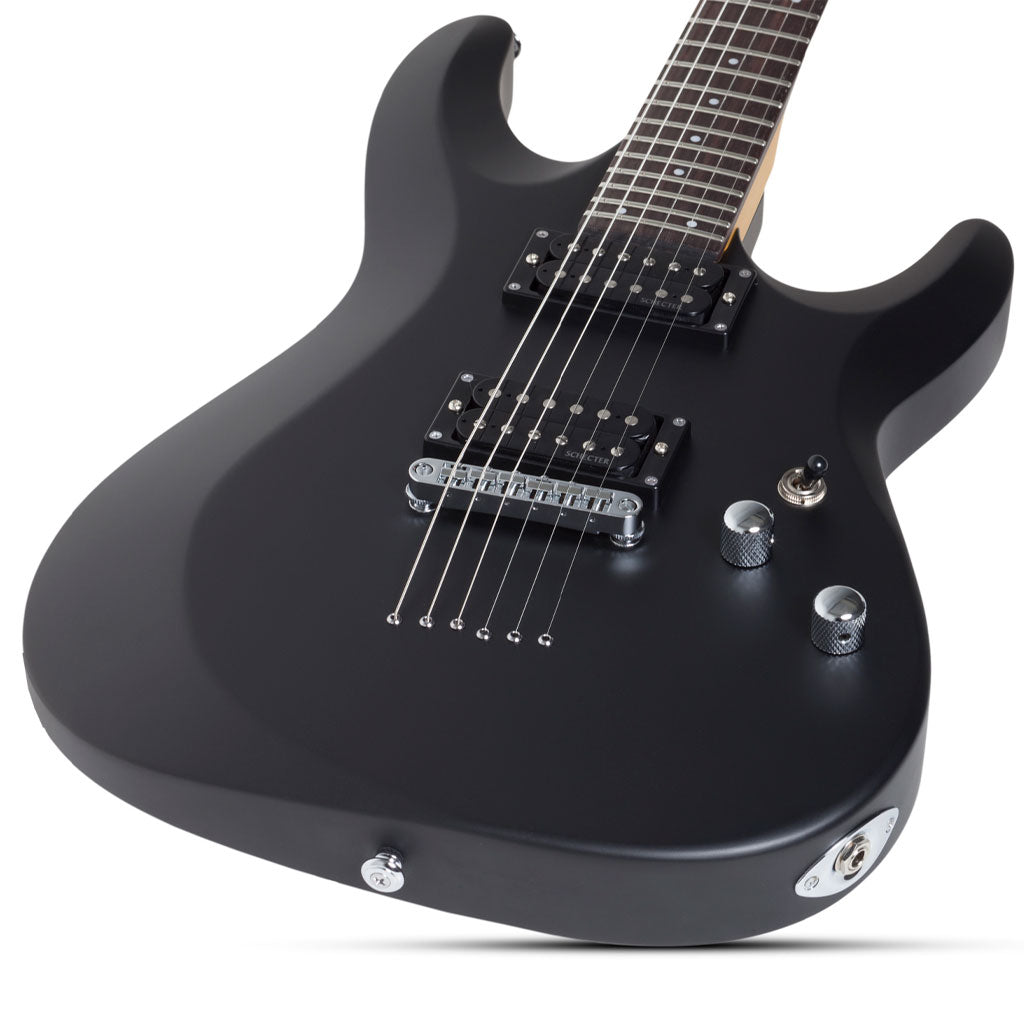 Schecter C-6 Deluxe Series Electric Guitar in Satin Black
