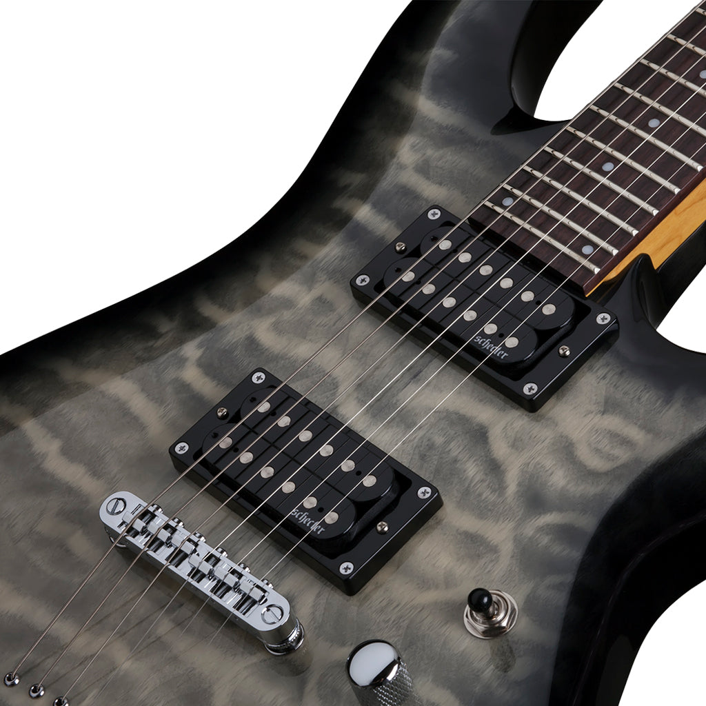 Schecter C-6 Plus Series Electric Guitar in Charcoal Burst