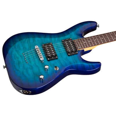 Schecter C-6 Plus Series Electric Guitar in Ocean Blue Burst