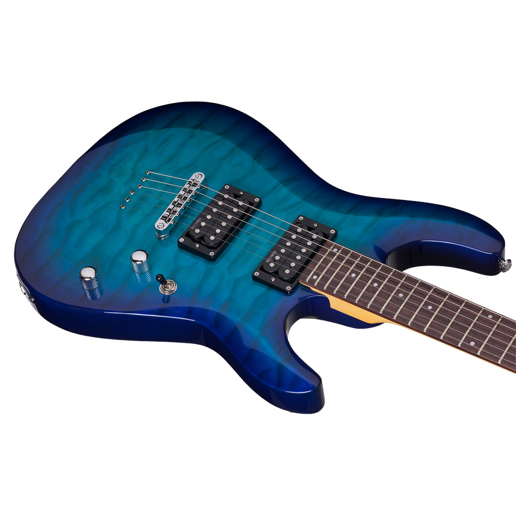 Schecter C-6 Plus Series Electric Guitar in Ocean Blue Burst