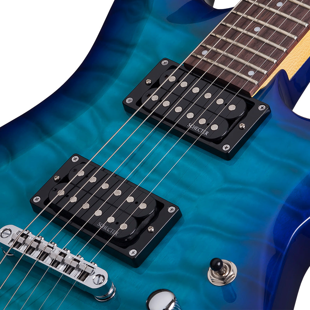 ギター Schecter C6 PLUS OBB(Ocean Blue Burst) Schecter C-6 PLUS 6 String Electric Guitar OBB - Ocean Burst