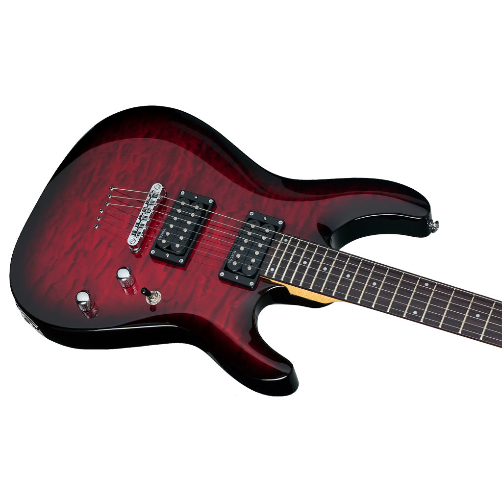 Schecter C-6 Plus Series Electric Guitar in See Thru Cherry Burst