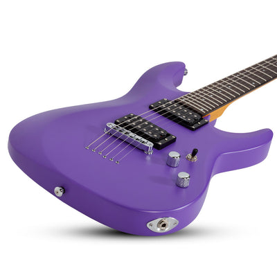 Schecter C-6 Deluxe Series Electric Guitar in Satin Dark Purple