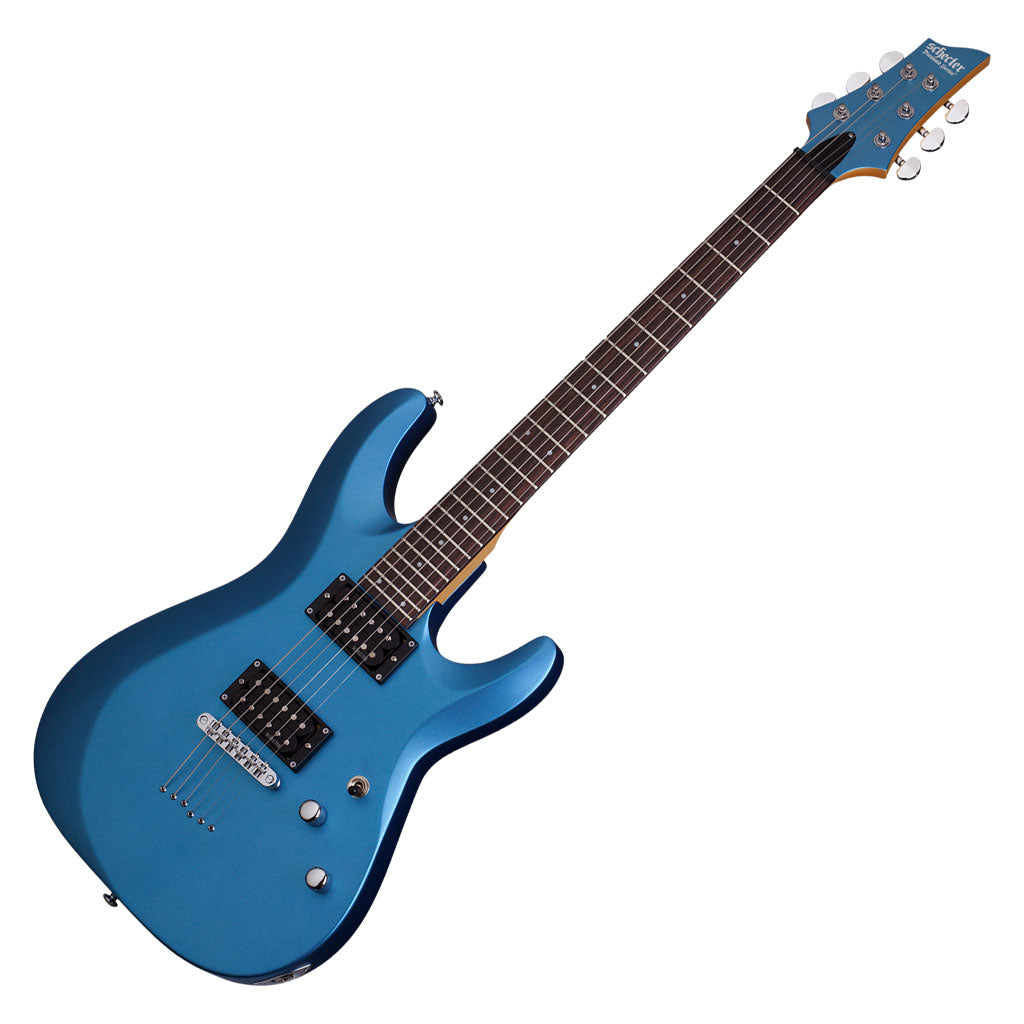 Schecter C-6 Deluxe Series Electric Guitar in Satin Light Blue Metallic
