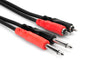 Hosa 3m Stereo Interconnect Cable Dual 1/4" TS to Dual RCA CPR-203