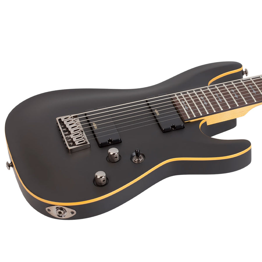 Schecter Demon 8 Series 8-String Electric Guitar in Aged Black Satin