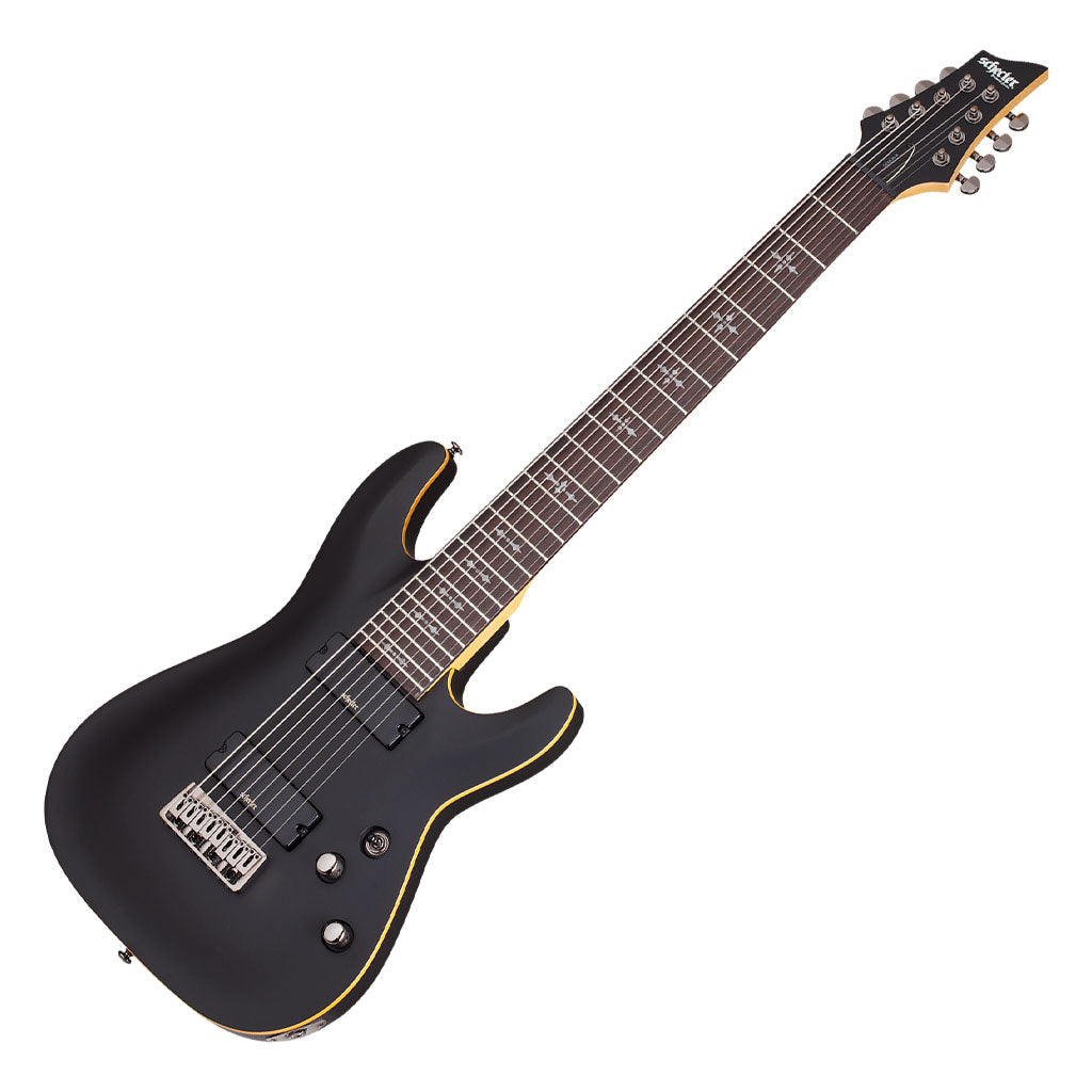Schecter Demon 8 Series 8-String Electric Guitar in Aged Black Satin