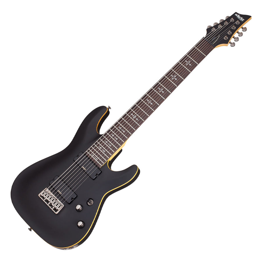 Schecter Demon 8 Series 8-String Electric Guitar in Aged Black Satin