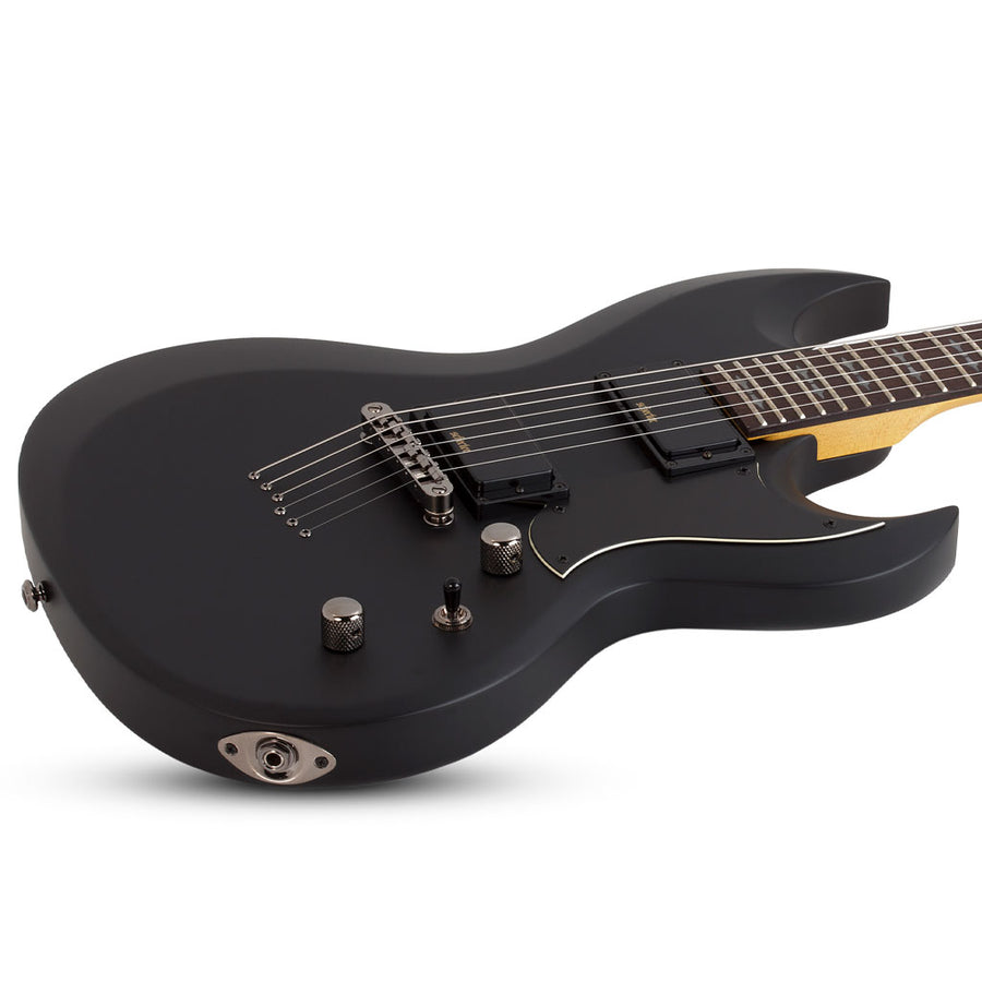 Schecter Demon S-II Series Electric Guitar in Aged Black Satin