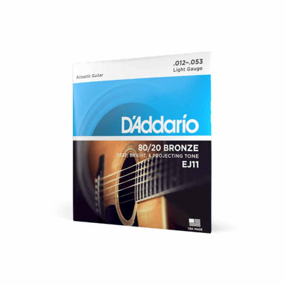 D'Addario EJ11 Light Gauge 12-53 80/20 Bronze Acoustic Guitar Strings