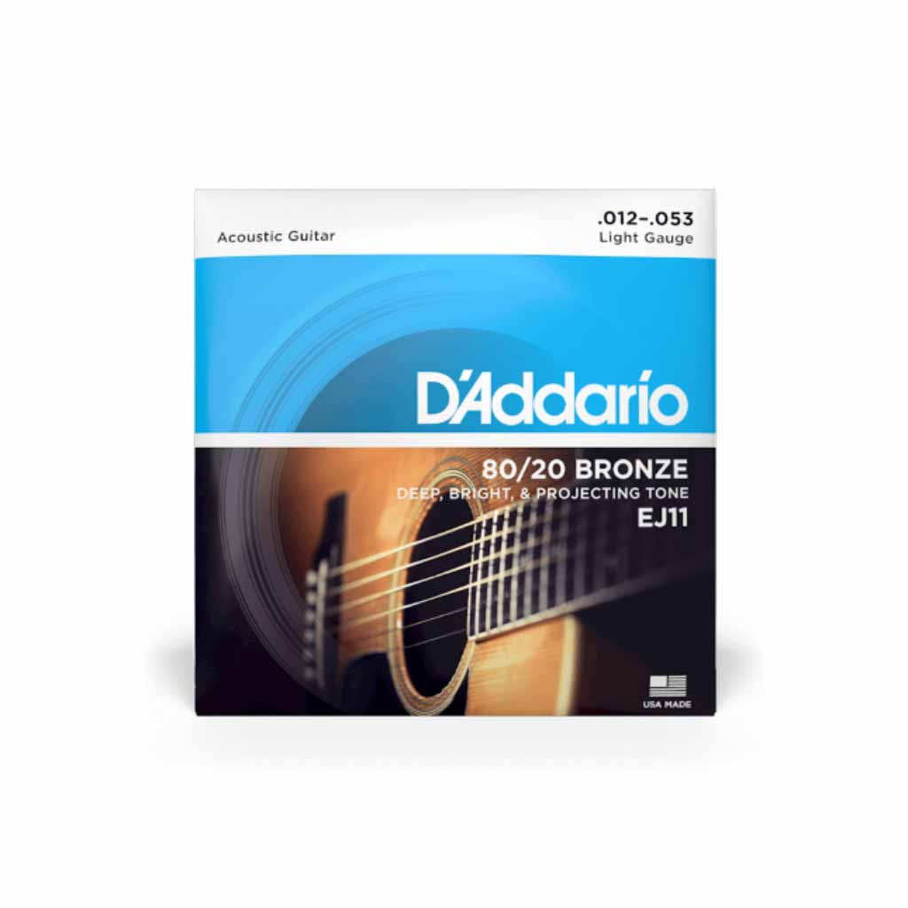 D'Addario EJ11 Light Gauge 12-53 80/20 Bronze Acoustic Guitar Strings