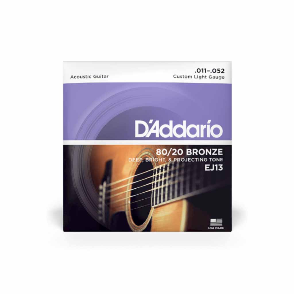 D'Addario EJ13 Custom Light 11-52 80/20 Bronze Acoustic Guitar Strings
