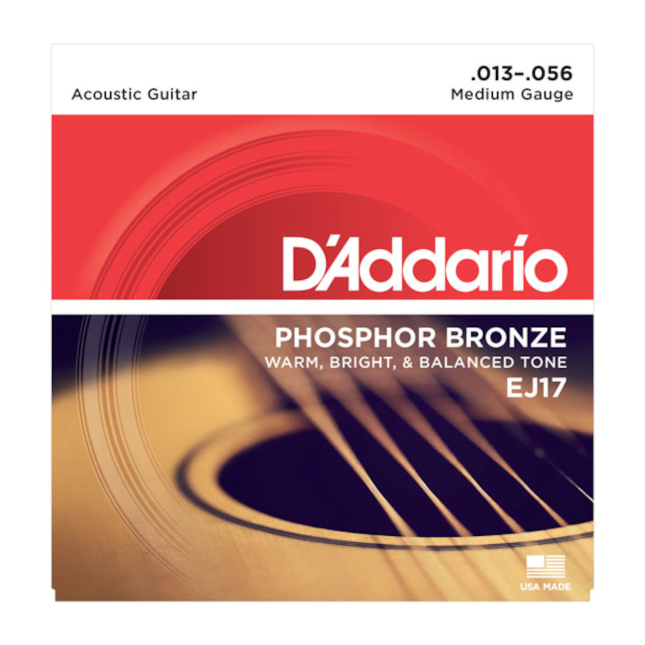D'Addario EJ17 Medium Gauge .013-.056 Phosphor Bronze Acoustic Guitar Strings