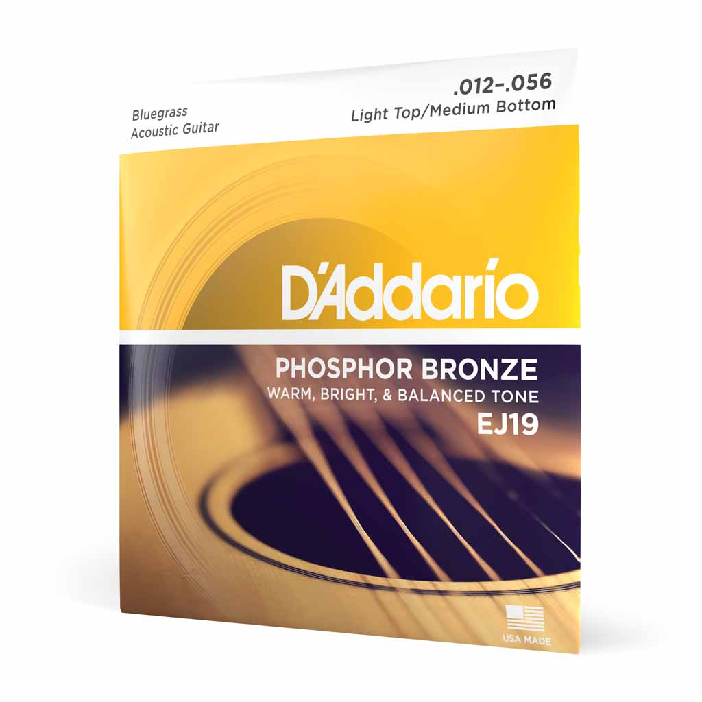 D'Addario EJ19 Light Top/Medium Bottom Bluegrass 12-56 Phosphor Bronze Acoustic Guitar Strings